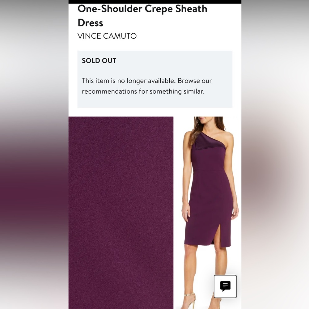 Vince Camuto One Shoulder Crepe Sheath Dress